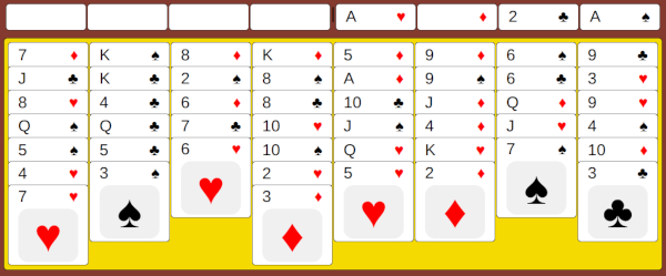 Freecell Solitaire Board